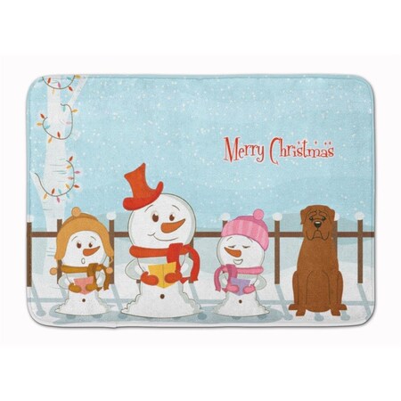 Carolines Treasures Christmas Carolers Dogue De Bourdeaux Machine Washable Memory Foam Mat BB2404RUG